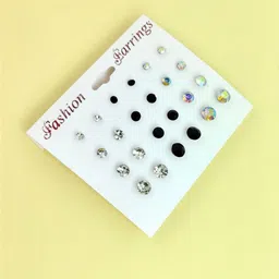 Balasundri Women Set of 12 Crystals Studs Earrings-picture-31