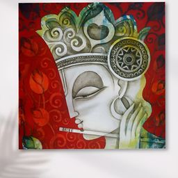 Myntra Elegant Homes Red & White Single Piece Canvas Religious Wall Paintings-image-84