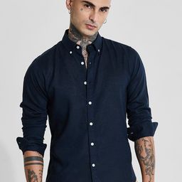 Snitch Men Smart Slim Fit Button-Down Collar Solid Casual Shirt-image-85