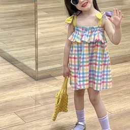 LULU & SKY Checked A-Line Dress-18
