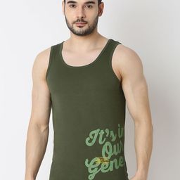 UnderJeans by Spykar Pure Cotton Gym Innerwear Vests UJLSTPM028OLIVE-picture-20