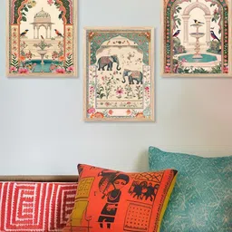 WALLLANE Set of 3 Wood Birds and Animals Wall Paintings-image-6