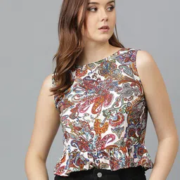 Kotty Floral Print Crepe Top-53