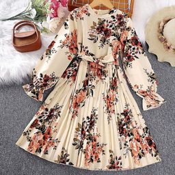 Billion Girls Floral Printed Tie-Ups Detail Fit & Flare Midi Dress-image-60