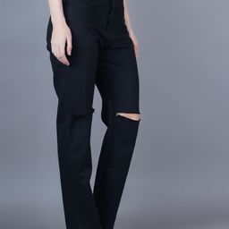 Metronaut Women Classic Mid-Rise Slash Knee Jeans-picture-12