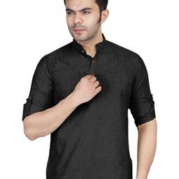 Zombom Men Mandarin Collar Kurta-image-47
