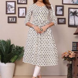 Rangita Round Neck Floral Printed Cotton Anarkali Kurta-image-30