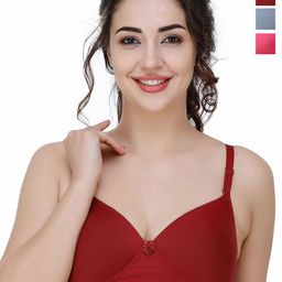 College Girl Pack Of 3 Full Coverage Lightly Padded T-shirt Bra-15