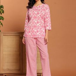 Ragavi Printed Pure Cotton Tunic With Trouser Co-Ords-picture-5