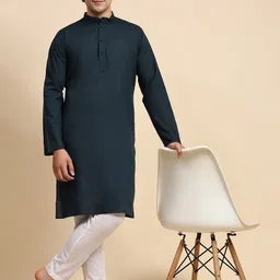 SKAVIJ Men Regular Pure Cotton Kurta with Pyjamas-image-87