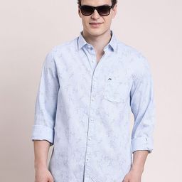 Turtle Relaxed Slim Fit Floral Printed Pure Cotton Casual Opaque Shirt-image-53