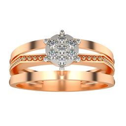 VALANOVA Rose Gold Plated Sterling Silver 0.16 Ct Lab Grown Diamond Ring-image-43