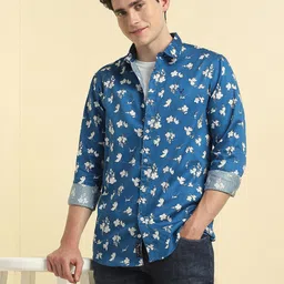 Allen Solly Floral Printed Spread Collar Pure Cotton Shirt-image-18