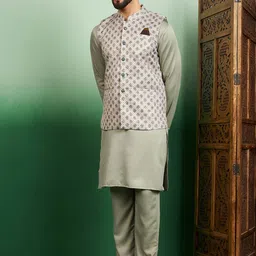 House of Pataudi Men Printed Nehru Jackets-picture-25