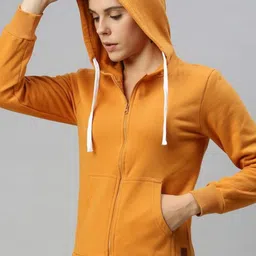 Campus Sutra Women Cotton Front-Open Hooded Sweatshirt-image-39