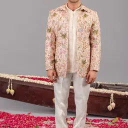 KALPRAAG Floral Embroidered Regular Kurta with Trousers-picture-33