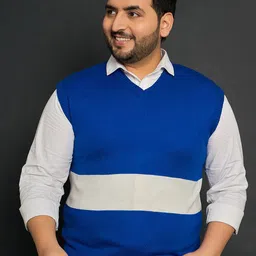bigbanana Men Plus Size Colourblocked Sweater Vest-image-3