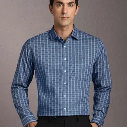 Louis Philippe Checked Slim Fit Pure Cotton Formal Shirt-picture-38