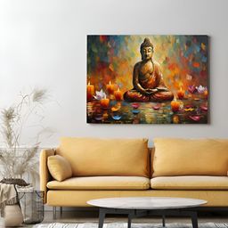 Eurotex Brown & Green Canvas Religious Wall Paintings-image-27