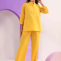 JISORA Pure Cotton  Top With Trouser CO-Ords-image-71