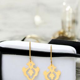 Goldnera Brass Contemporary Drop Earrings-38