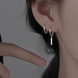 StyleCast Elegant Silver-Plated Contemporary Shaped Drop Earrings-image-69