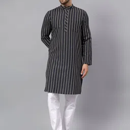 Latest Chikan Garments Men Striped Regular Kurta with Pyjama-picture-2