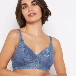 Clovia Women Floral Bralette Bra Half Coverage-35