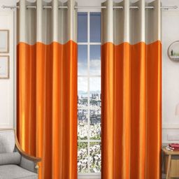 Galaxy Home Decor Orange Set of 2 Window Curtain-image-84