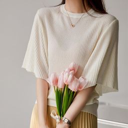 Outzidr Women 1Selfdesign Flared Sleeve Top-picture-16