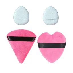 Facejewel Set Of 4 Big Triangle Heart Puff<br>2 Makeup Finger Puff-26