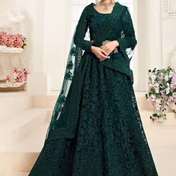 JULEE Embroidered Semi-Stitched Lehenga & Unstitched Blouse With Dupatta-picture-10
