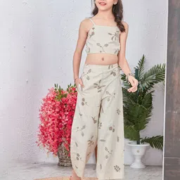 Anneca Girls Embroidered Organic Cotton Top With Palazzos-image-83