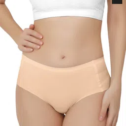 Bella Voste Pack Of 2 Seamless Hipster Briefs PT_6198-Beige-Black-M-17