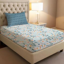 IVAZA Blue Geometric 300 Cotton Nylon Single-image-81
