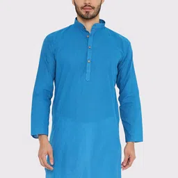 Maharaja Band Collar Cotton Kurta-image-95