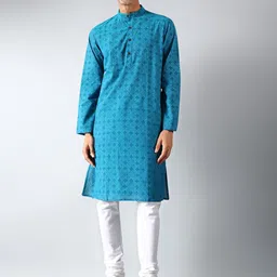 Fabindia Geometric Printed Pure Cotton Straight Kurta-image-57