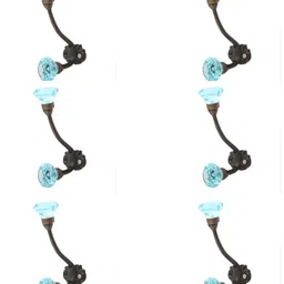 IndianShelf Black & Blue 6 Pieces Diamond Cut Glass Wall Hooks-image-28