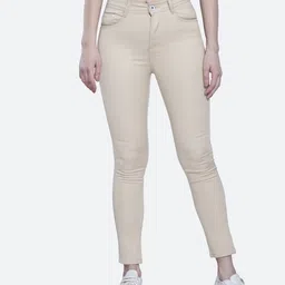 FCK-3 Women Beige Frisky Relaxed Fit High-Rise Stretchable Cotton Jeans-46