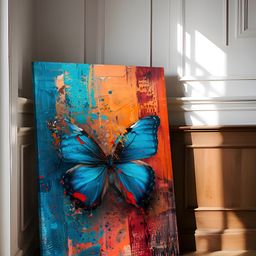 Art Street Orange & Blue 1 Piece Canvas Birds and Animals Wall Paintings-image-96