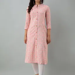 KALINI Women Geometric Printed Pure Cotton Kurta-image-61