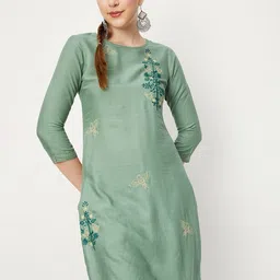 max Floral Embroidered Thread Work Kurta-image-67