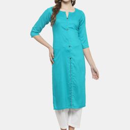 Sayesha Women Turquoise Blue Kurta-image-67