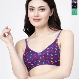 Docare Pack Of 3 Full Coverage Printed Cut and Sew Everyday Bra With All Day Comfort-29