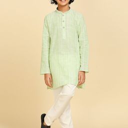 RAJUBHAI HARGOVINDAS Boys Striped Pure Cotton Kurta-23
