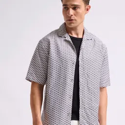 MISCHIEF MONKEY Men Classic Boxy Horizontal Stripes Opaque Printed Casual Shirt-image-8