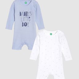 YK Organic Infant Boys Pack Of 2 Printed Pure Organic Cotton Rompers-picture-30