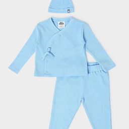 MiArcus Kids Self Design V-Neck Long Sleeve Cotton Clothing Set With Cap-93