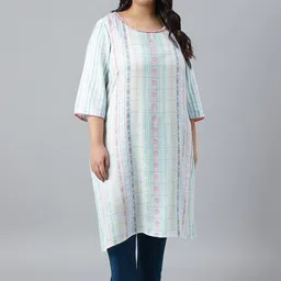 AURELIA Women Plus Size Checked Kurta-picture-16