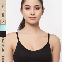 College Girl Pack of 2 Non Padded All Day Comfort Cotton Sports Bra-image-63